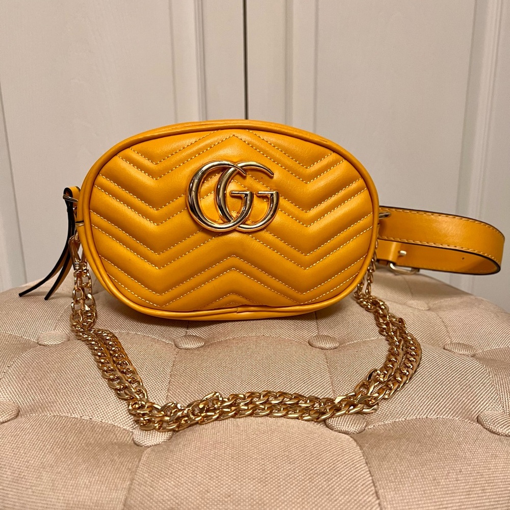 Inspired Yellow Quilted Belt Bag